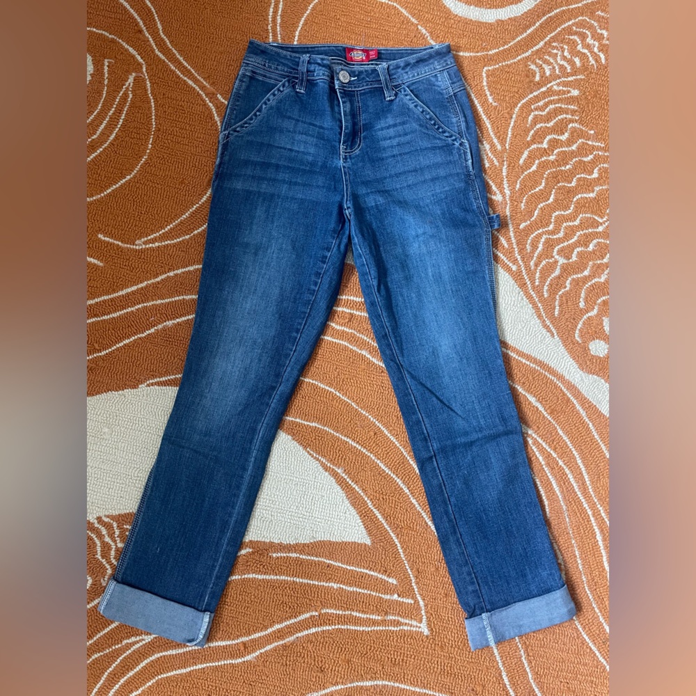Dickies Women's Straight Leg Blue Jeans